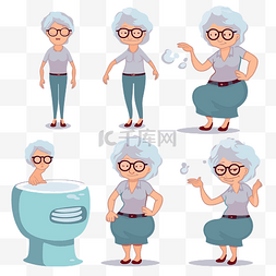老年手图片_失禁剪贴画动画卡通老年妇女坐在