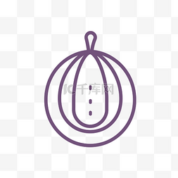 茄子轮廓图片_白色背景上葡萄的线性轮廓图标 