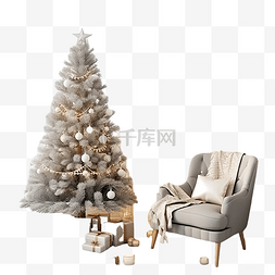 圣诞室内装饰图片_舒适的客厅室内装饰适合圣诞节假