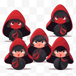 六个表情图片_akatsuki 剪贴画集六个卡通风格的小