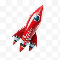 红色宇宙飞船图片_红色火箭飞向太空