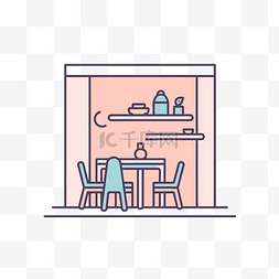 厨房和餐厅的图标 向量