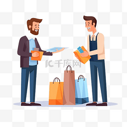 商品折扣图片_男人正在购买和网上购物 男人购