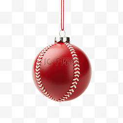 挂在线上的棒球运动圣诞节或新年