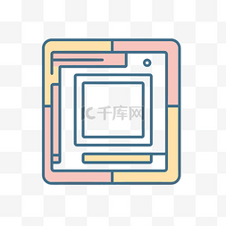 艺术彩色背景图片_带有白色方块和彩色块的计算机符