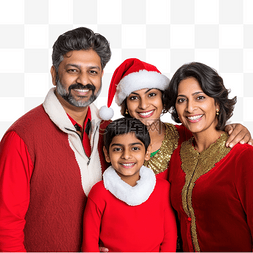 印度家庭庆祝圣诞节并合影