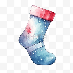聖誕襪图片_水彩圣诞袜子