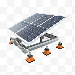 太阳能电池板工作方案图解的 3D 