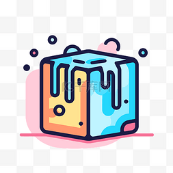 冰块插图图片_带有水滴和水滴的冰块插图 向量