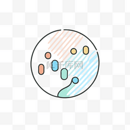 主图背景圆圈图片_圆圈内彩色点的线图 向量
