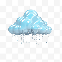雨季云雨与雷水飞溅孤立概念 3D 