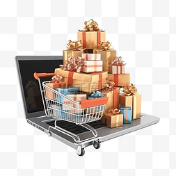 支付端图片_3d 渲染账单支付与购物 bugket 和在