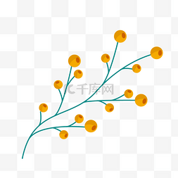 国潮金丝带图片_小花苞梅花黄色