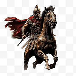 斯巴达战士骑着马
