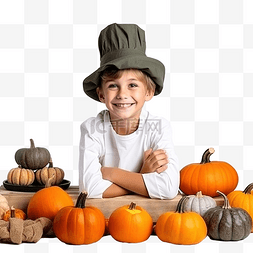 秋季童图片_秋季食谱概念感恩节烹饪可爱的小