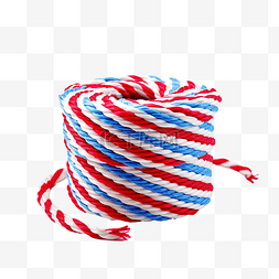 圣诞红白麻线棉绳绳，用于蓝色礼