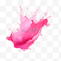 滴下的墨水图片_孤立的粉红色水彩颜料飞溅