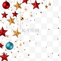 红色松果图片_蓝色金色和红色装饰的圣诞组合物