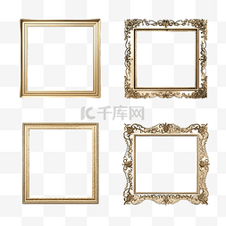3d复古边框图片_装饰复古框架和边框设置金框的图