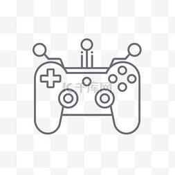 白色背景上的游戏控制器线图标 
