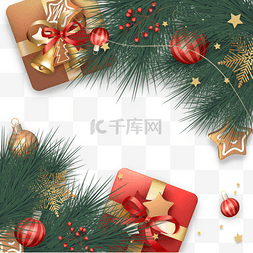 礼物盒精致图片_圣诞礼物盒金色星星边框