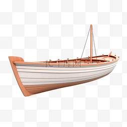 木船diy图片_3d 孤立的木船