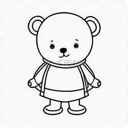 粗铅笔图片_着色页免费儿童可打印泰迪熊铅笔