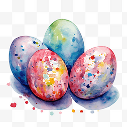 彩蛋透明小球图片_水彩復活節彩蛋