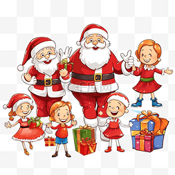 开业豪礼大放送图片_卡通圣诞老人给孩子们送圣诞礼物