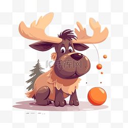 卡通驼鹿图片_可爱的圣诞驼鹿 向量