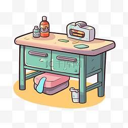 厨房桌子餐具和其他物品剪贴画的