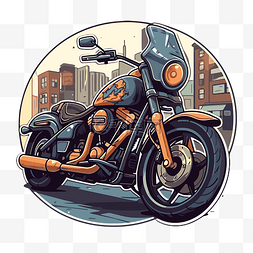 摩托车骑手插画卡通剪贴画 向量