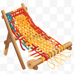 编织剪贴画编织木椅用彩色绳子矢