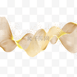 金色弯曲线条图片_抽象量子金色波纹弯曲