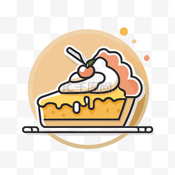 橙色平面设计插图中的甜点图标 