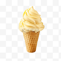 水果冰淇淋球图片_黃色冰淇淋