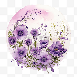 紫色的星图片_紫色的月亮与鲜花
