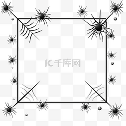 万圣节蜘蛛网矢量框架边框和蜘蛛