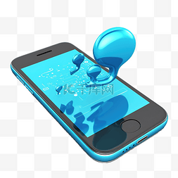 录取通知苏图片_3D 电话插图和气泡聊天