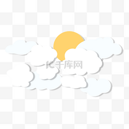 太阳乌云图片_天气剪纸太阳