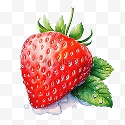 新鲜的草莓水果图片_草莓新鲜水果插画彩画