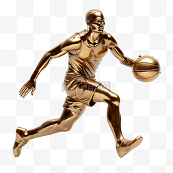 3d 青铜篮球运动员人物做运球姿势