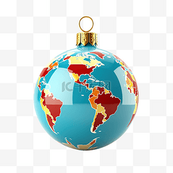 圣诞地球仪图 3d