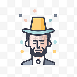 亚伯拉罕林肯戴着帽子的图标的图