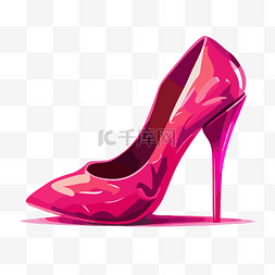 卡通粉色高跟鞋图片_粉色高跟鞋 向量