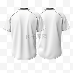 黑色t恤背面图片_男式正面背面白色棒球球衣 3D 渲