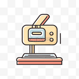 热压机图片_缝纫机的简单图标设计平面插图 