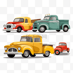 卡通和卡车图片_汽车和卡车 向量