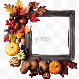 秋天的文本框图片_前视图感恩节安排与黑板