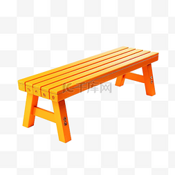 橙色的木凳隔离png fille